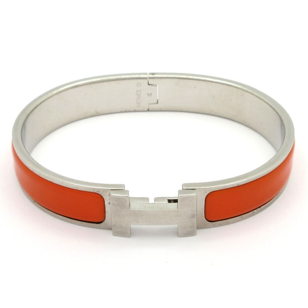 Hermès Clic HH Bangle Silver Orange